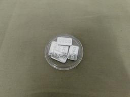 (5) 1 GRAM .999 SILVER BARS