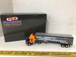 PEM 1/64 SCALE ROADWAY "NO ZONE" SEMI TRACTOR & TRAILER