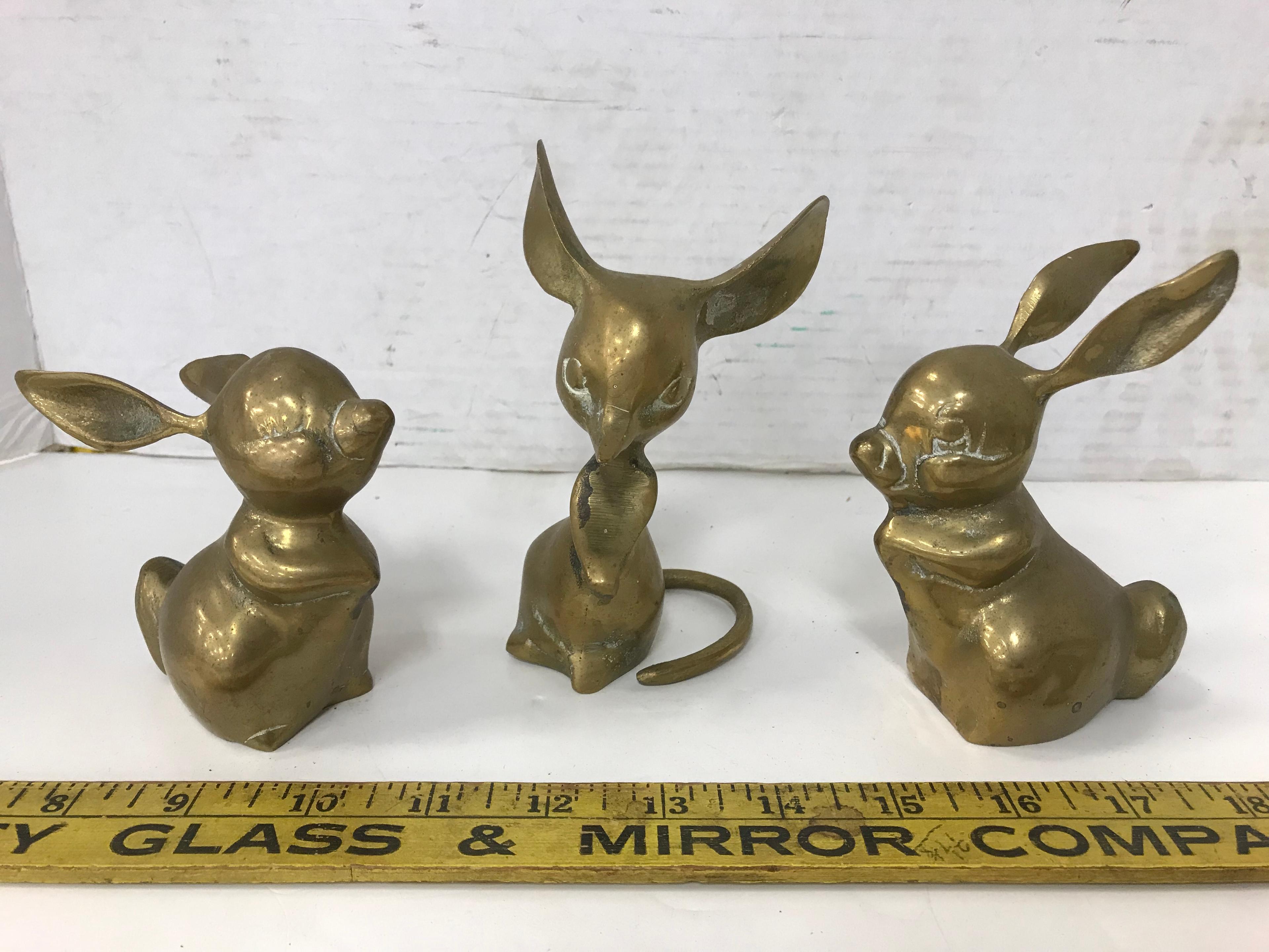 BRASS BUNNY'S & MOUSE
