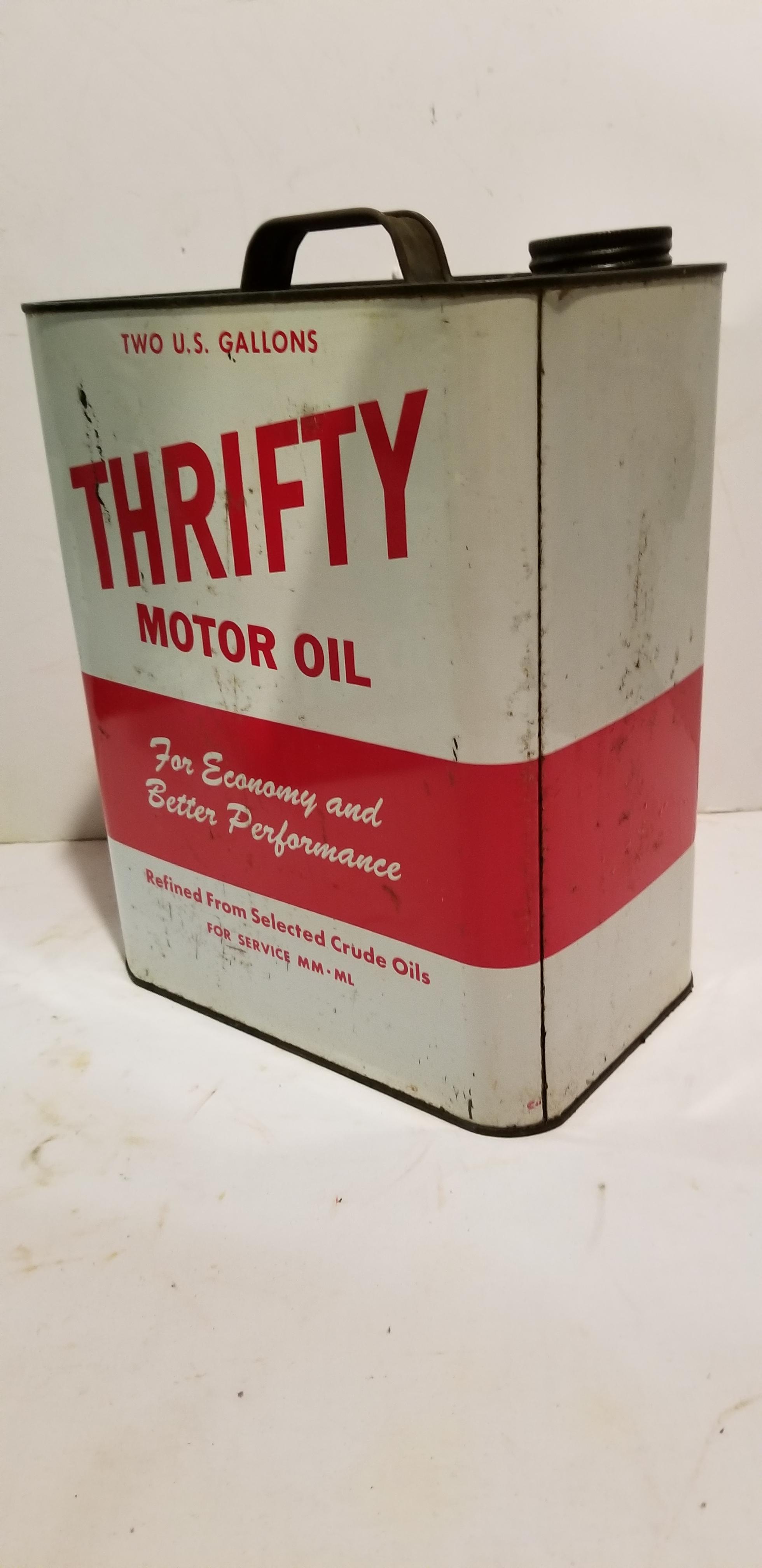 2 GALLON THRIFTY MOTOR OIL CAN