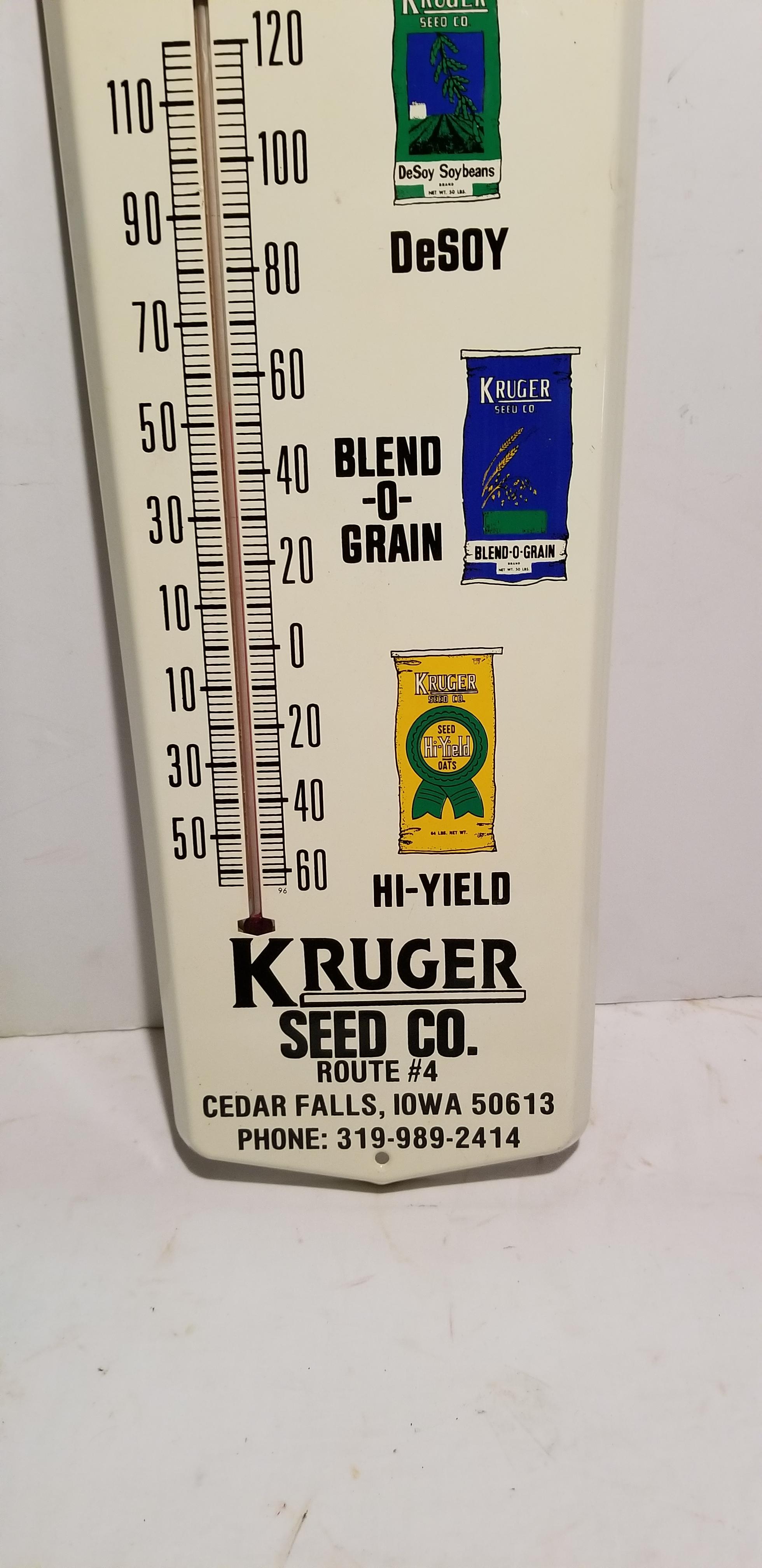 24" KRUGER SEED CO. OUTSIDE THERMOMETER