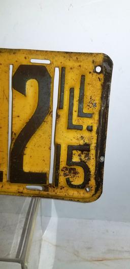 1915 ILLINOIS LICENSE PLATE