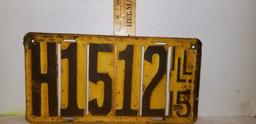 1915 ILLINOIS LICENSE PLATE