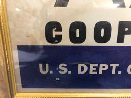 FRAMED AAA COOPERATOR FOOD FOR VICTORY SIGN