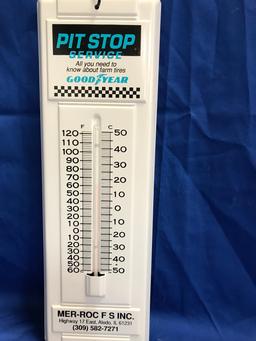 PIT STOP GOODYEAR SERVICE THERMOMETER - MER-ROC FS. ALEDO ILL.