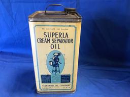 ANTIQUE STANDARD OIL CO. SUPERLA CREAM SEPARATOR OIL CAN