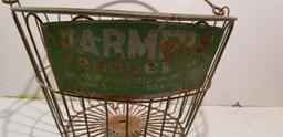 VINTAGE FARMER'S PRODUCE CO. EGG BASKET -