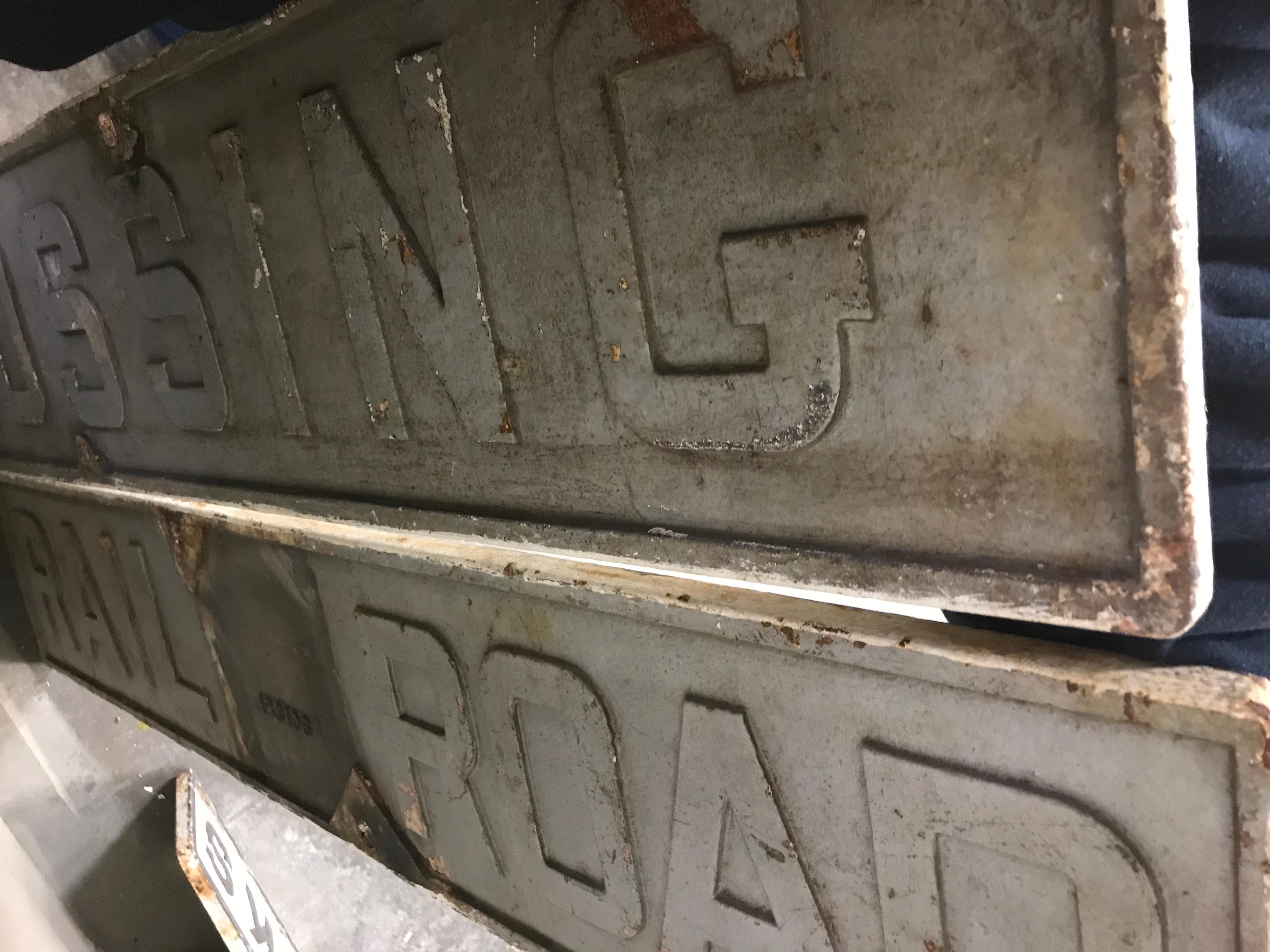 CAST IRON RAILROAD CROSSING SIGNS