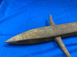 ANTIQUE CRIBBS HAY SPEAR / HARPOON PRIMITIVE FARM TOOL