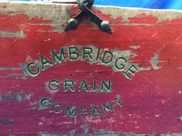 CAMBRIDGE GRAIN CO WOOD GRAIN BASKET W/ METAL BAIL
