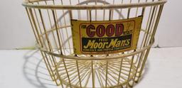 VINTAGE RUBBER COATED "MOOR MAN'S" EGG BASKET