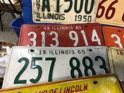 STACK OF MIXED 1950'S - 1980 LICENSE PLATES - 17 FULL SETS