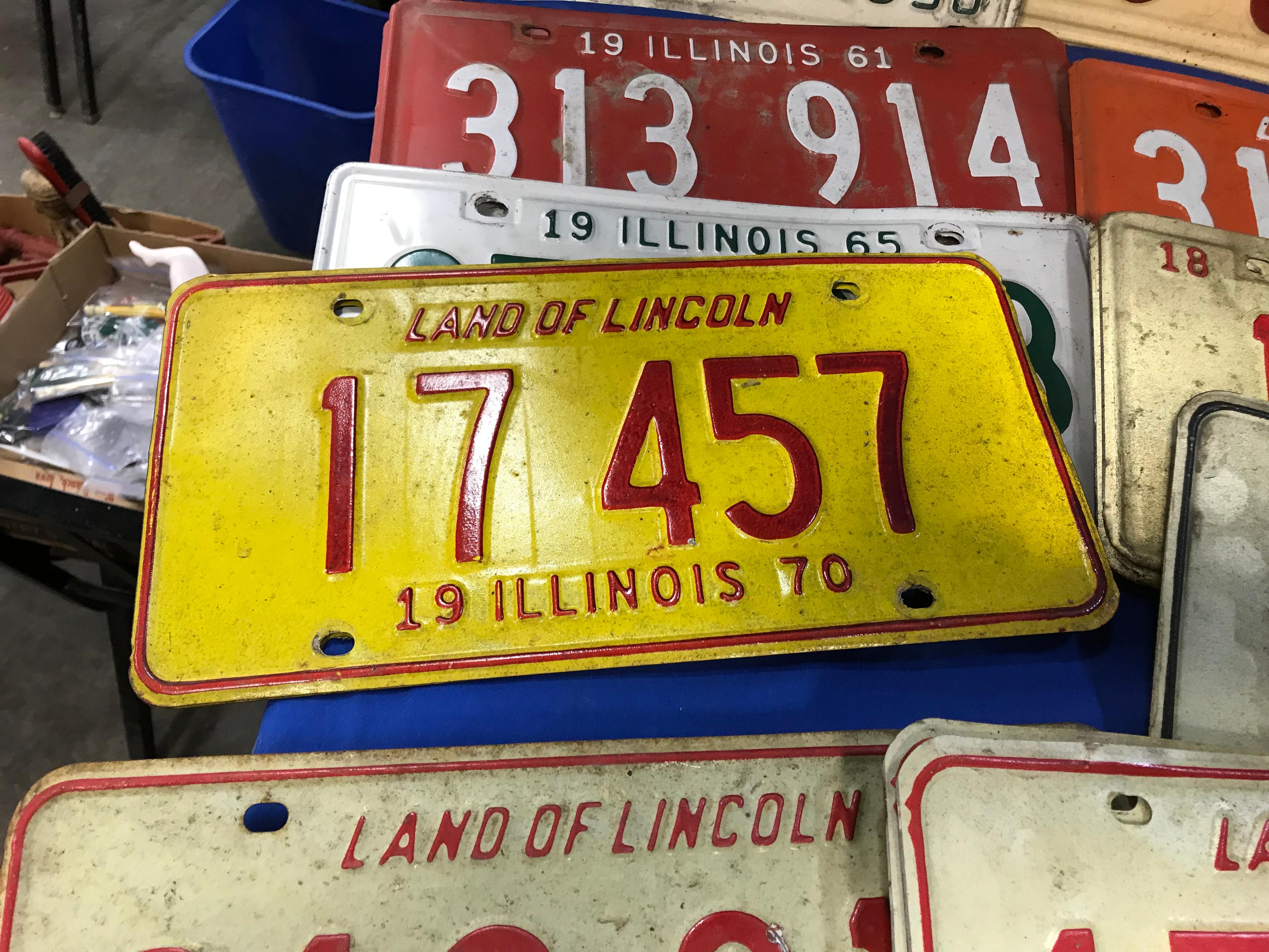 STACK OF MIXED 1950'S - 1980 LICENSE PLATES - 17 FULL SETS