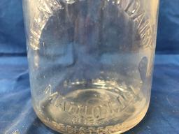 (3) GLEN CLARK DAIRY MAQUON IL QUART MILK BOTTLES