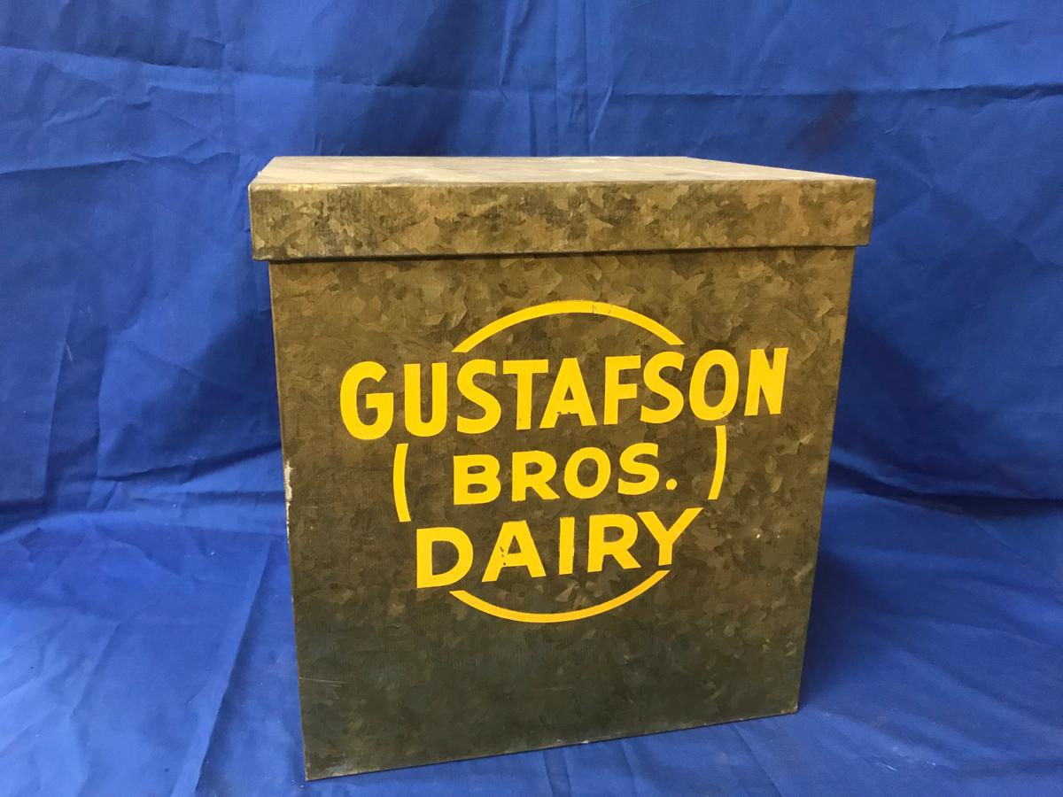GUSTUFSON BROS DAIRY GALVANIZED MILK COOLER / BOX