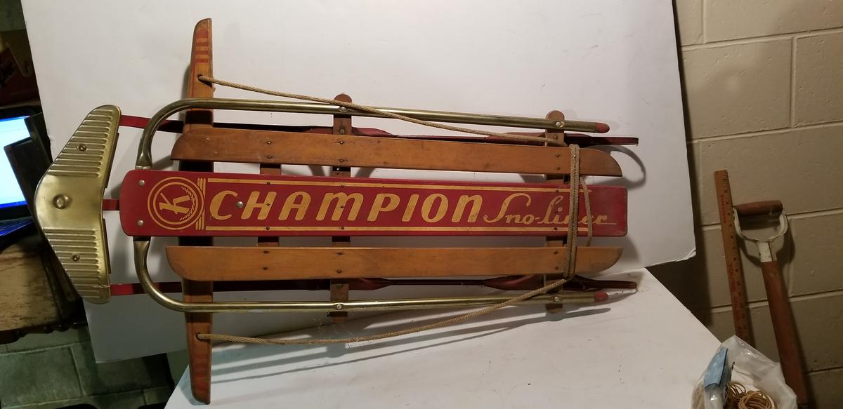 VINTAGE KALAMAZOO CHAMPION SNO-LINER SLED