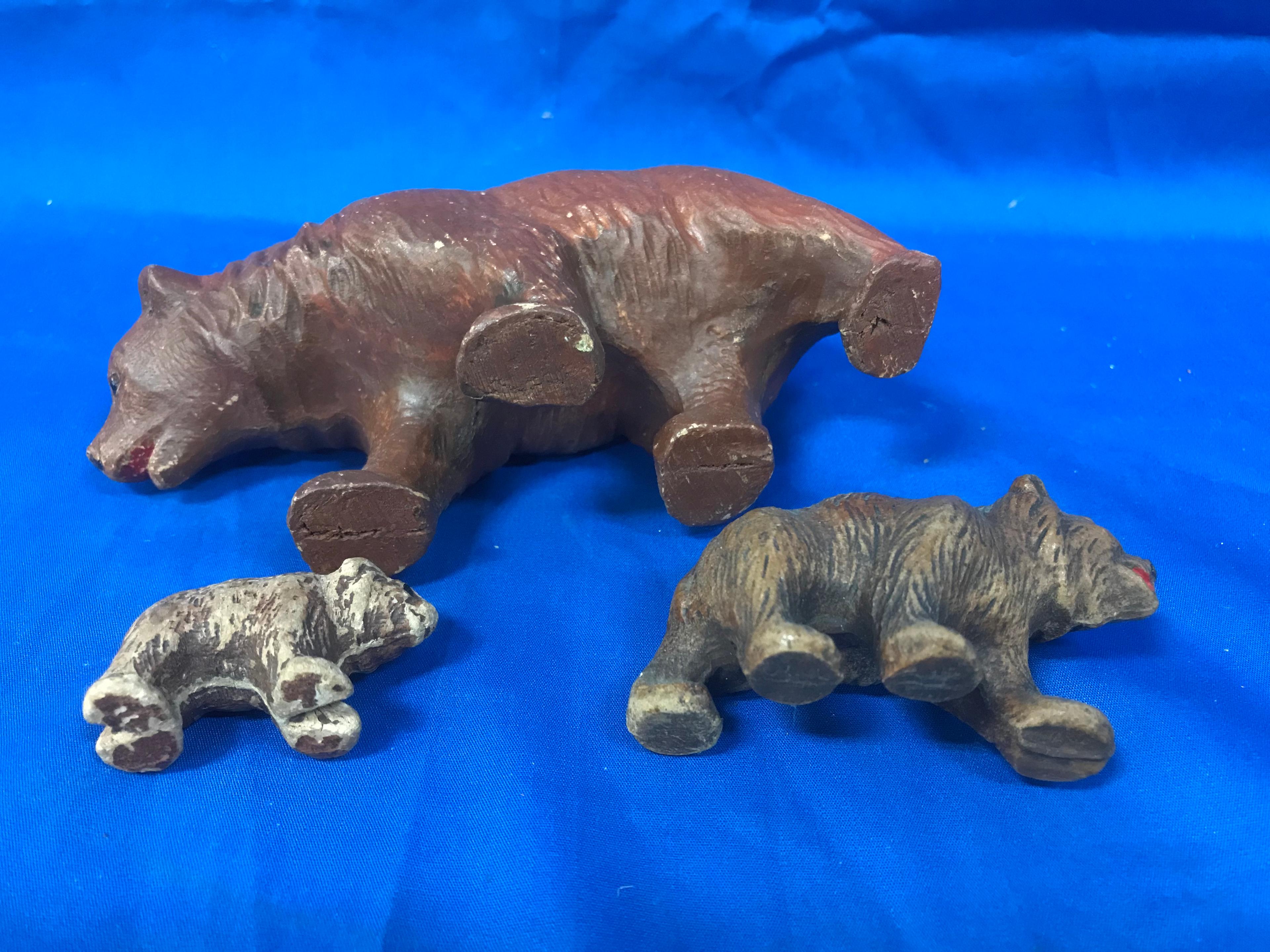 (3) BEAR FIGURES - UNKNOWN MATERIAL