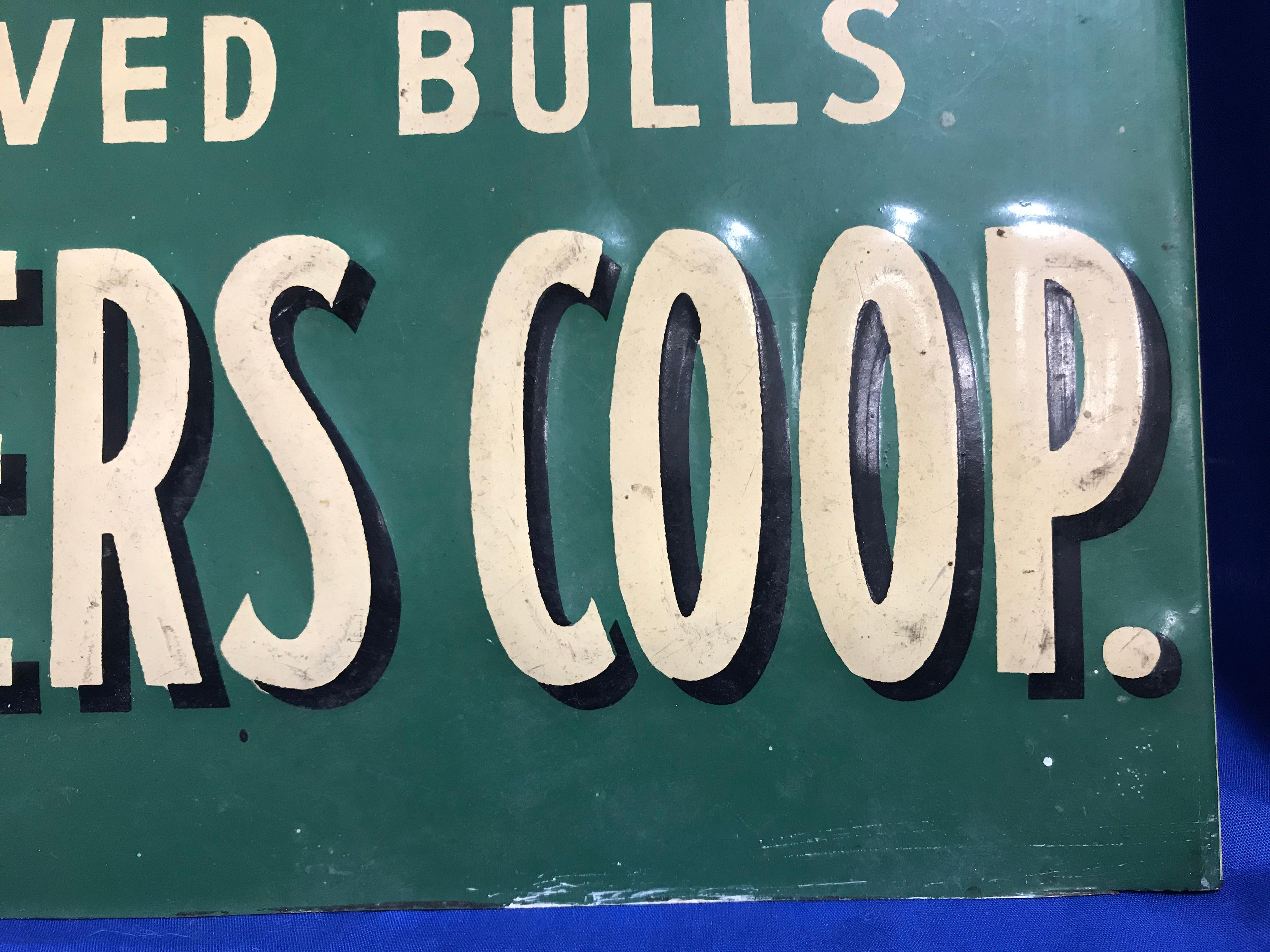 VINTAGE MICH. ARTIFICIAL BREEDERS COOP. TIN SIGN