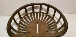 CW & WW MARSH CAST IRON  IMPLEMENT / TRACTOR SEAT