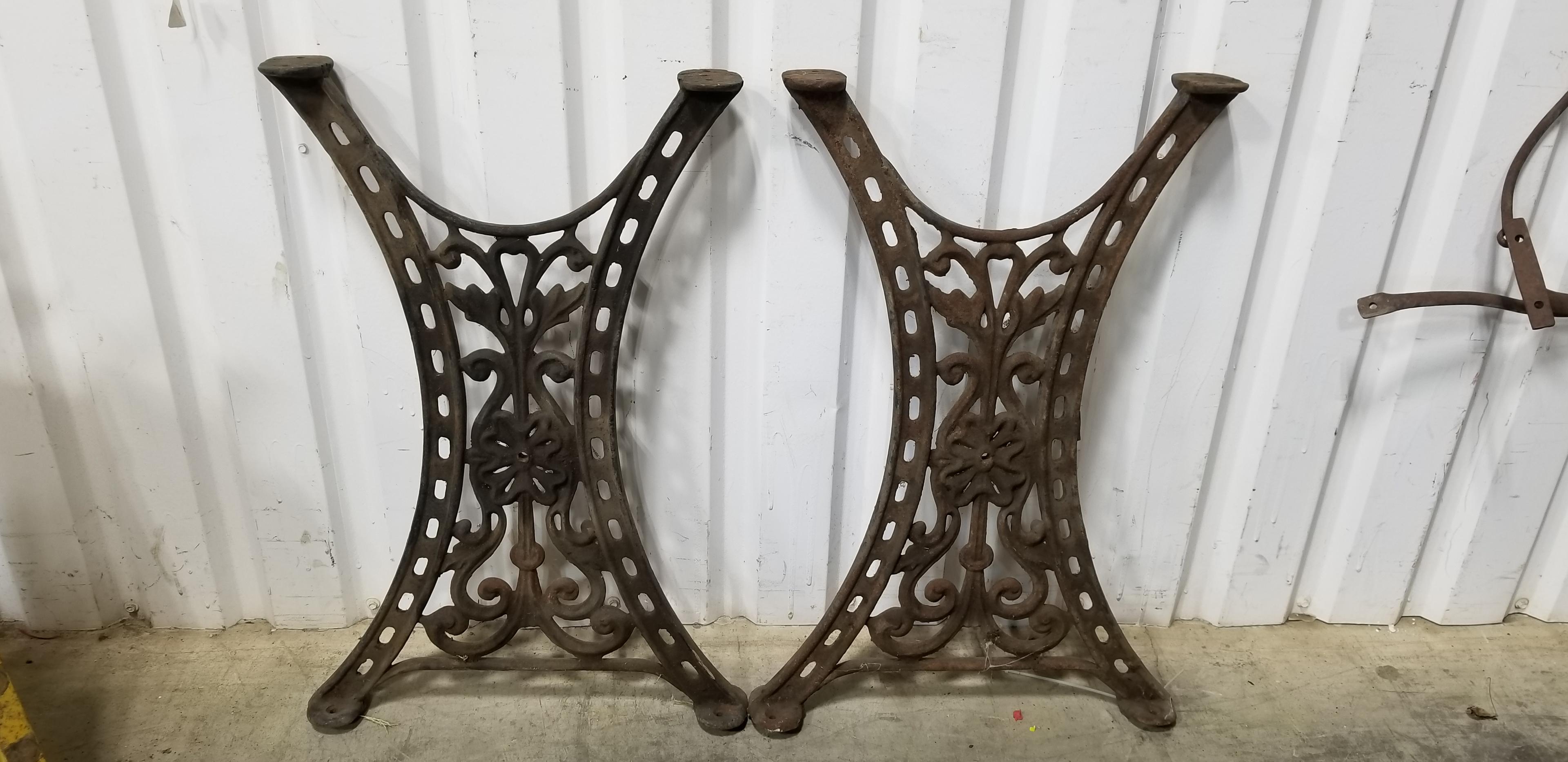 SET OF ORNATE STEEL TABLE LEGS