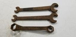 (2) FORD WRENCHES & DELCO LIGHT / SPARK PLUG WRENCH