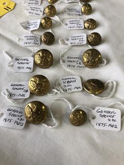 LOT of (14) 1875 to 1902 General Service Military Buttons