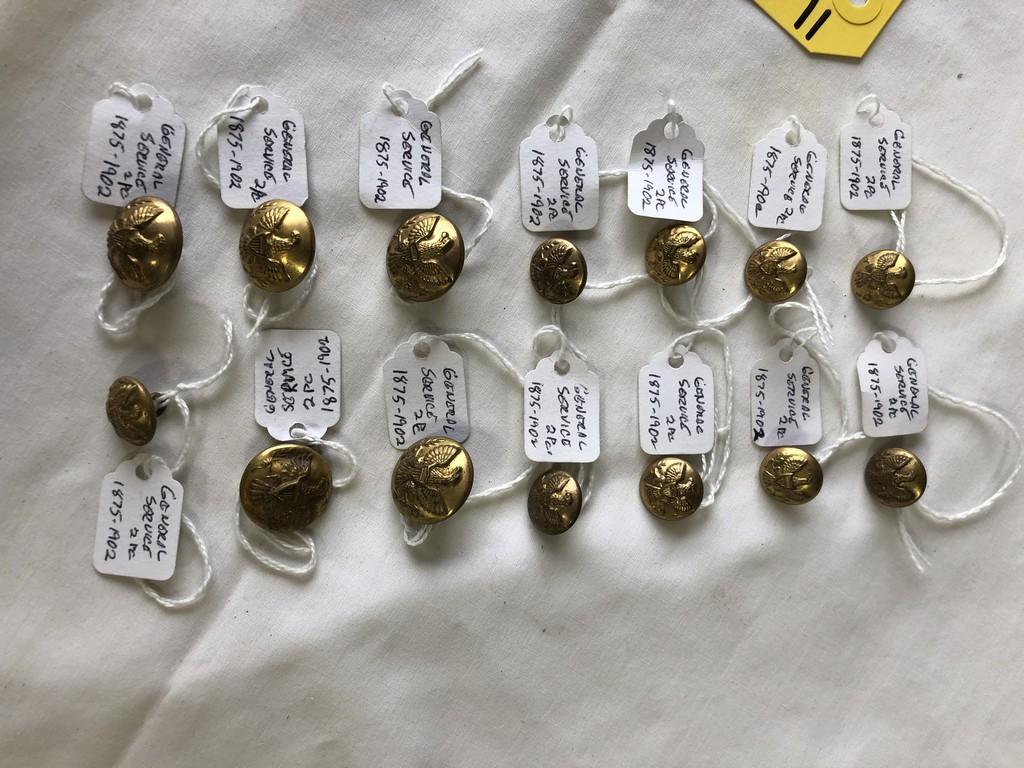 LOT of (14) 1875 to 1902 General Service Military Buttons