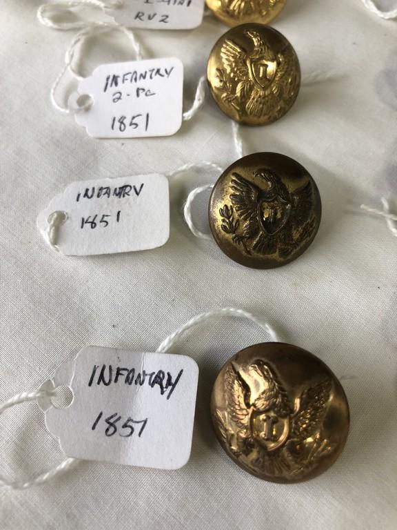 LOT of (12) 1851 Infantry Military Buttons