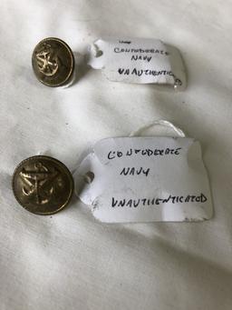 LOT of (2) Confederate Navy Coat Buttons