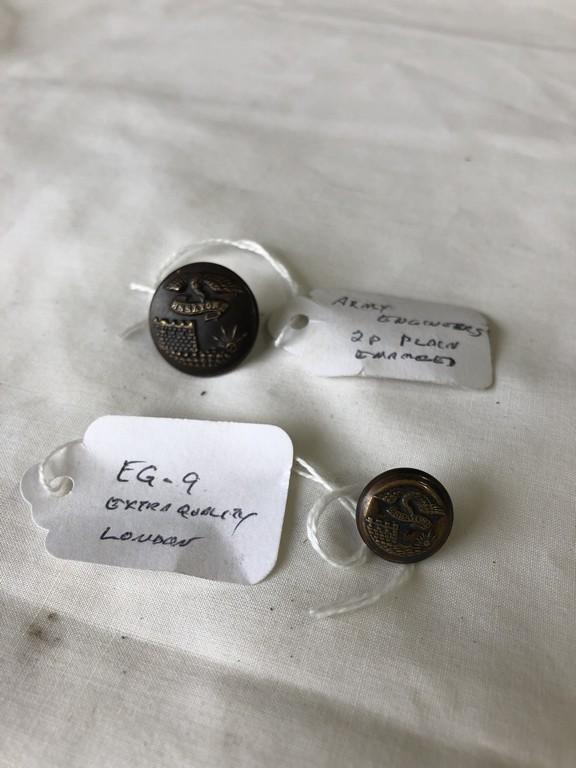 LOT (2) Civil War Army Engineers Coat Button