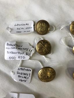 LOT (10) Military - S&S - State - Institute Coat Buttons