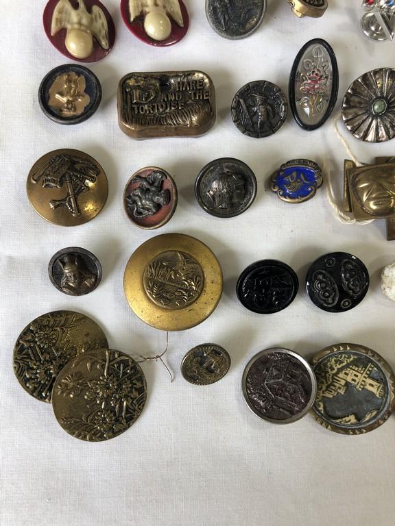 LOT of (39) 1890s to 1940s Child's-Costume-Pinback Buttons