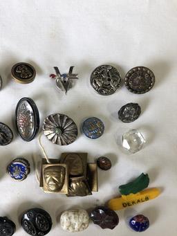 LOT of (39) 1890s to 1940s Child's-Costume-Pinback Buttons