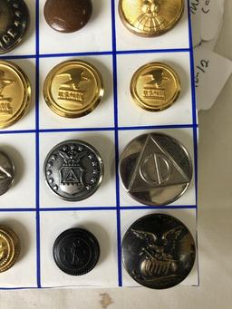 LOT of (24) Military - White House Police - US Mail - Forestry Uniform Buttons