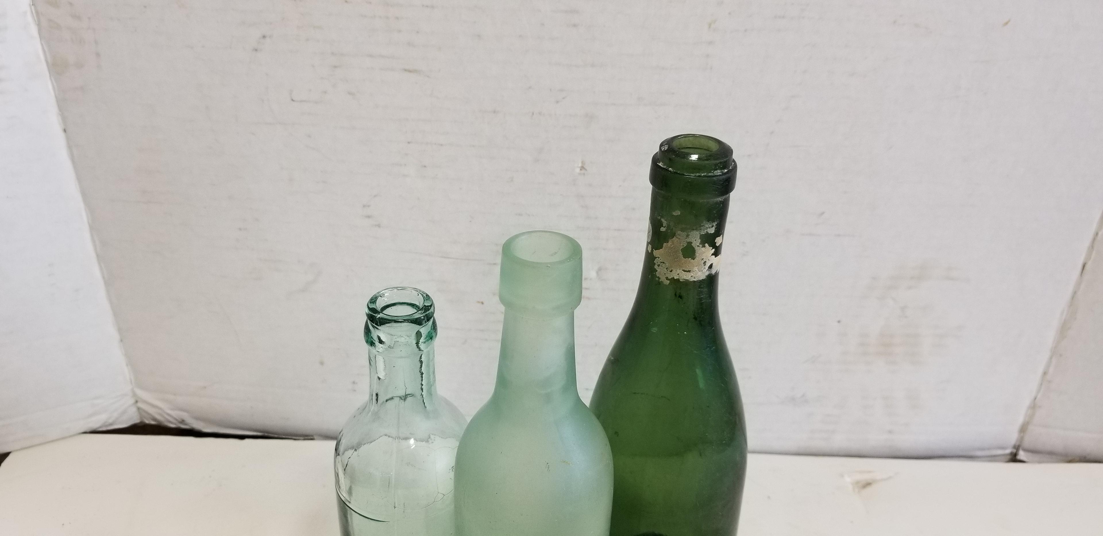 (3) MISC. VINTAGE GLASS BOTTLES