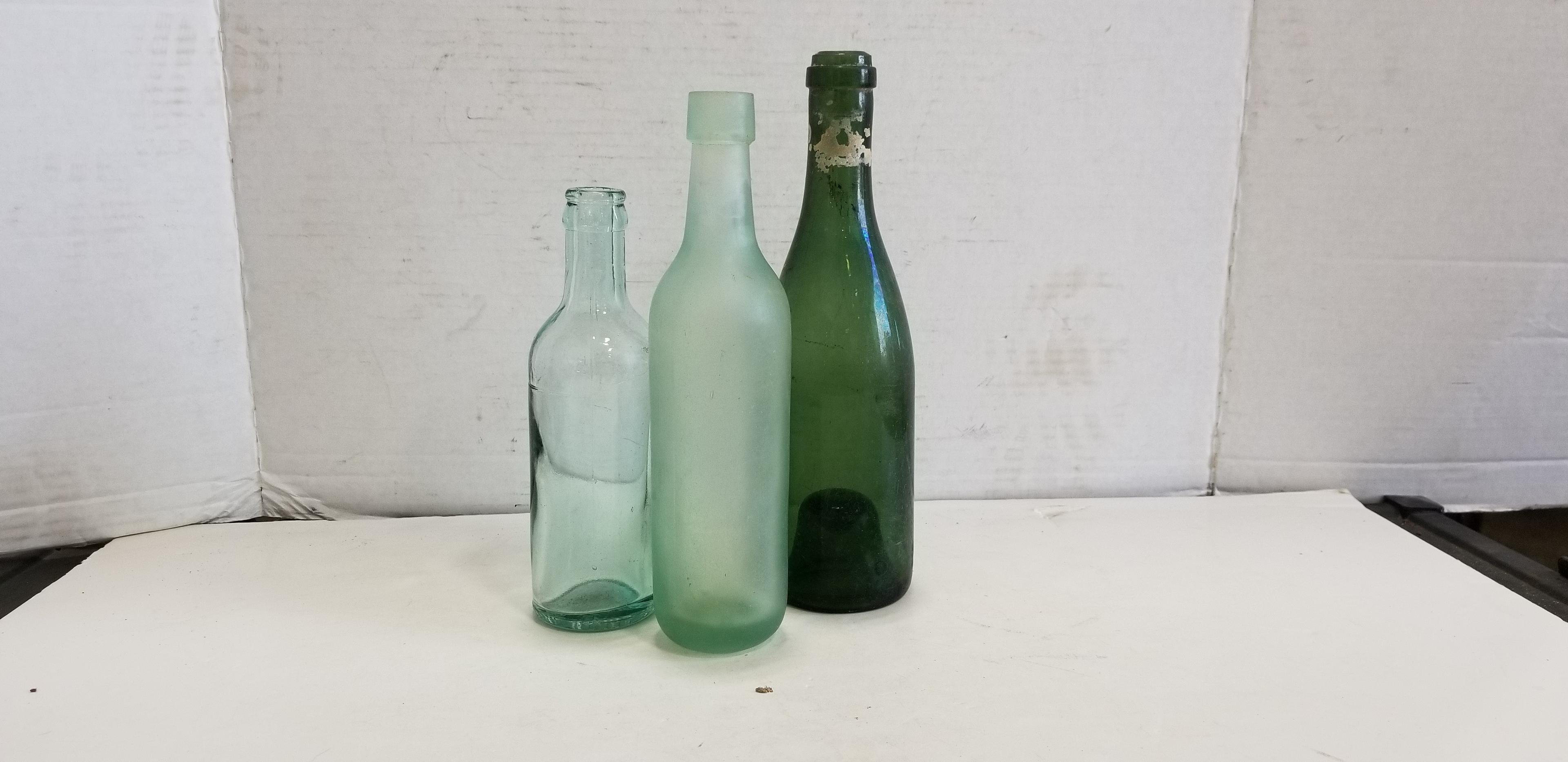 (3) MISC. VINTAGE GLASS BOTTLES