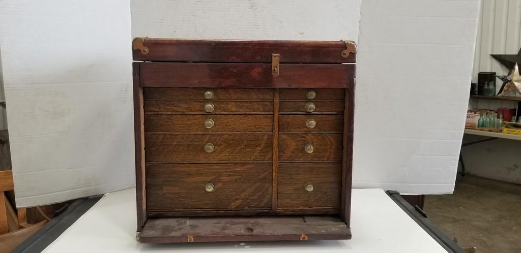 ANTIQUE DENTISTS CABINET W/ TOOLS & EXTRAS