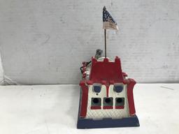 BITS & PIECES "HOLD THE FORT" CAST IRON MECHANICAL BANK