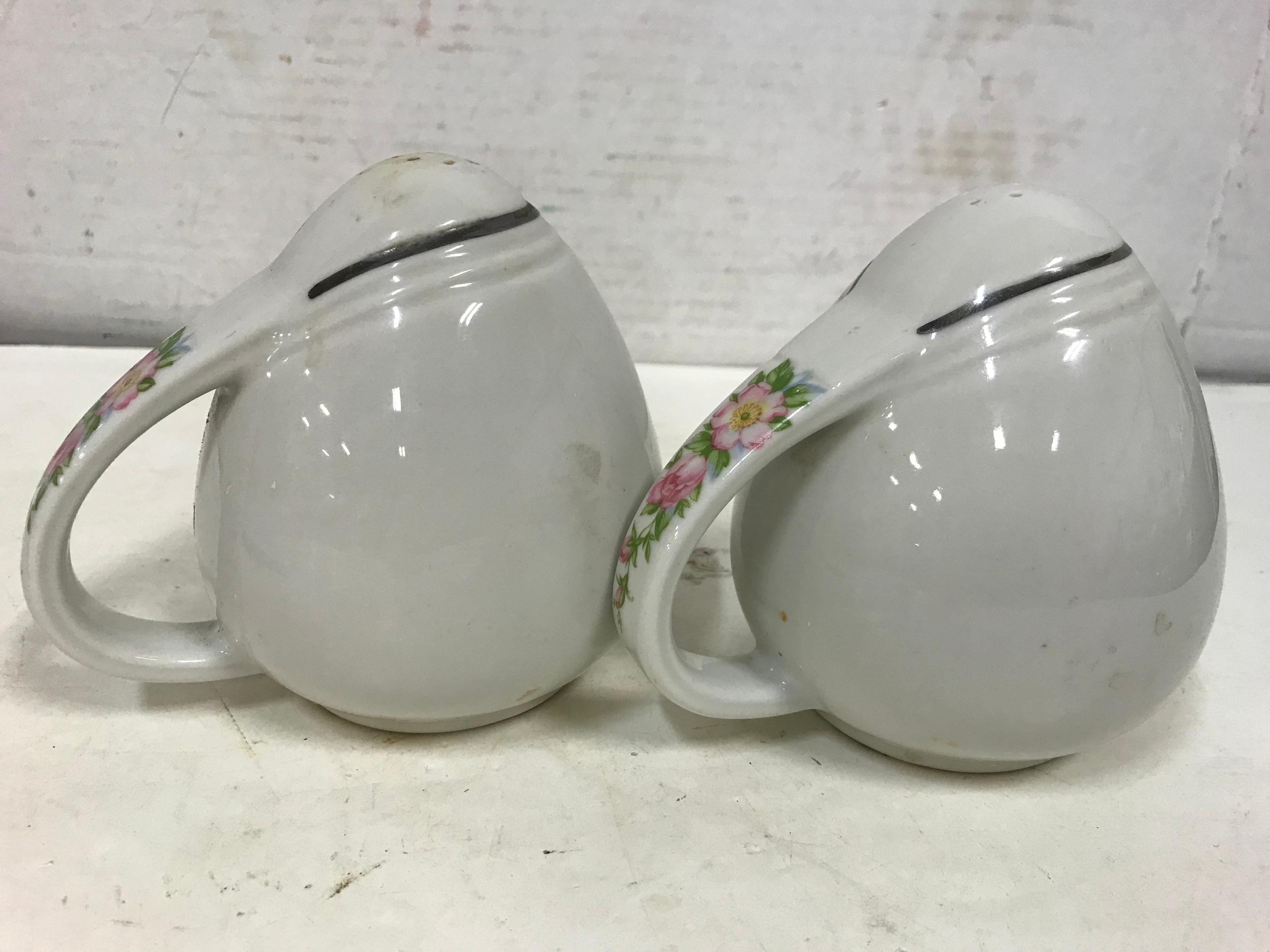 NIPPON HAND PAINTED CREAM /SUGAR & UNMARKED SALT / PEPPER