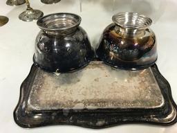 ASSORTED SILVERPLATE DISHES