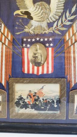 22" X 28" FRAMED PHOTO "VICTORY FOR THE ALLIES" WAR TAPESTRY