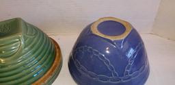 (2) VINTAGE STONEWARE MIXING BOWLS