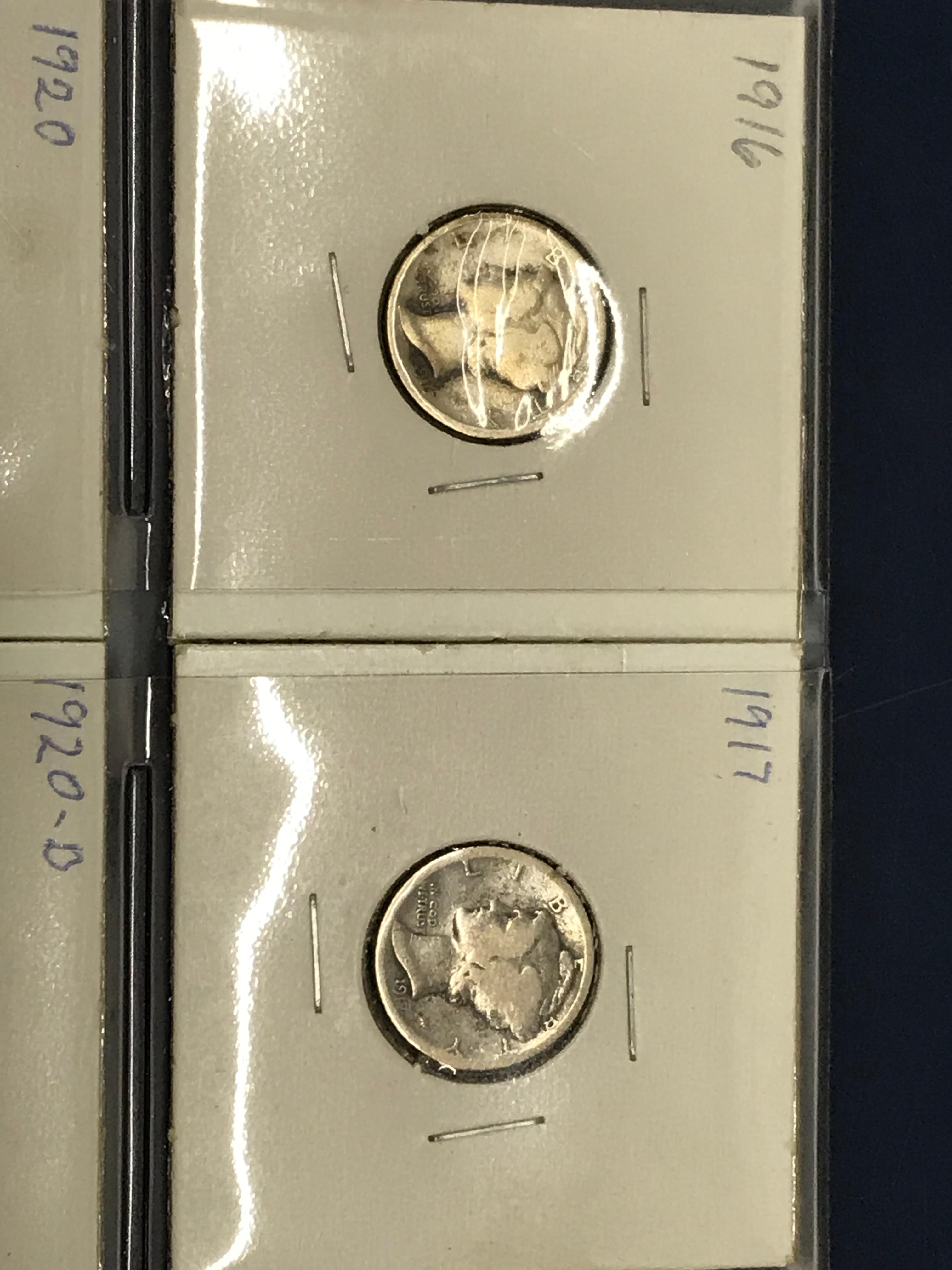 (14) MERCURY DIMES 1916 - 1929