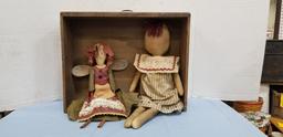 PRIMITIVE DRAWER W/DOLLS