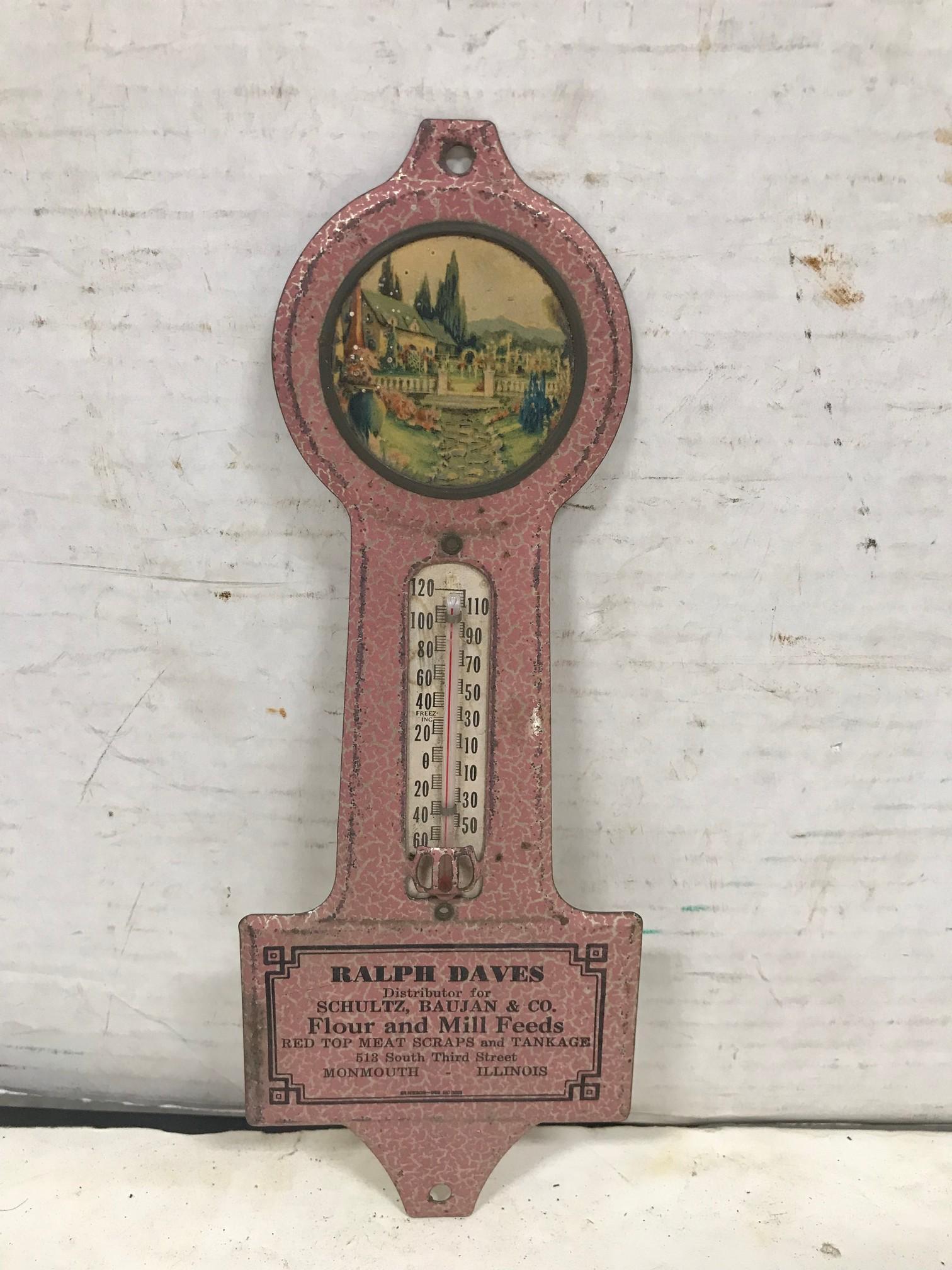 TIN RALPH DAVES MONMOUTH, IL THERMOMETER