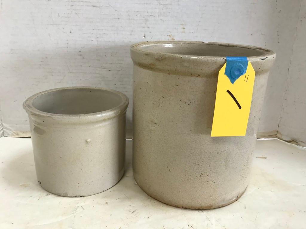 2- STONEWARE CROCKS