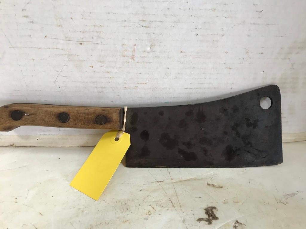 ANTIQUE BUTCHER KNIFE MEAT CLEAVER