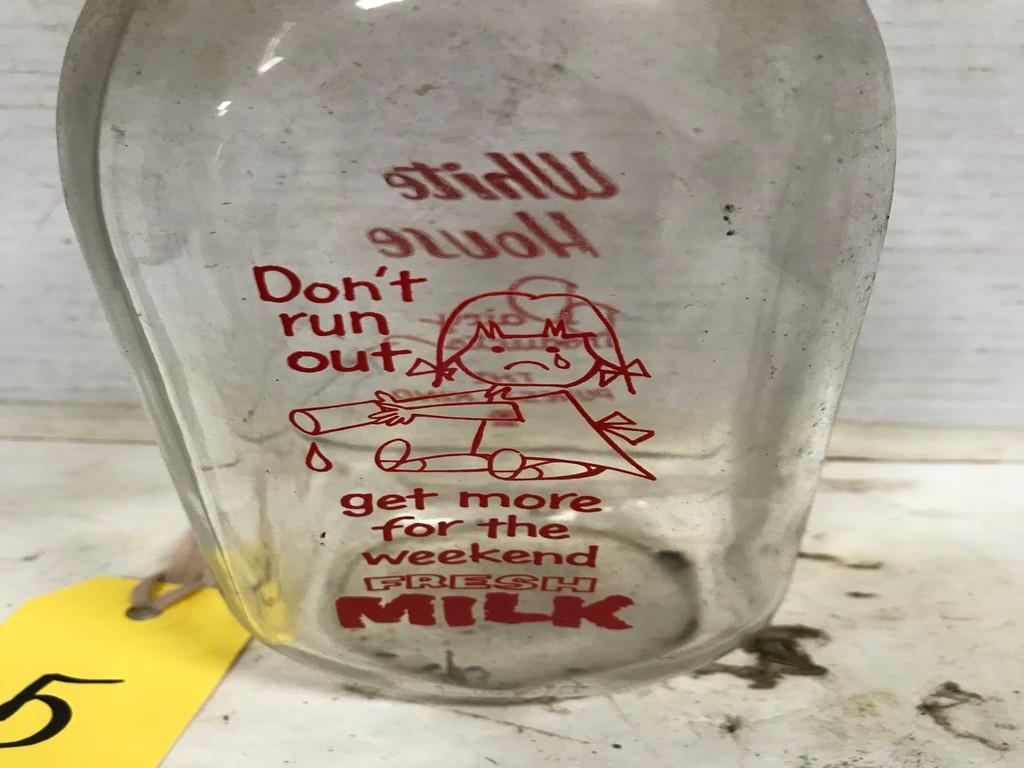 WHITE HOUSE DAIRY PRODUCTS QUART MILK BOTTLE