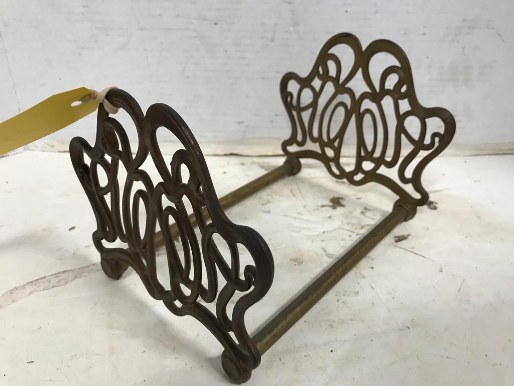 SMALL BRASS BOOK SHELF / BOOK ENDS