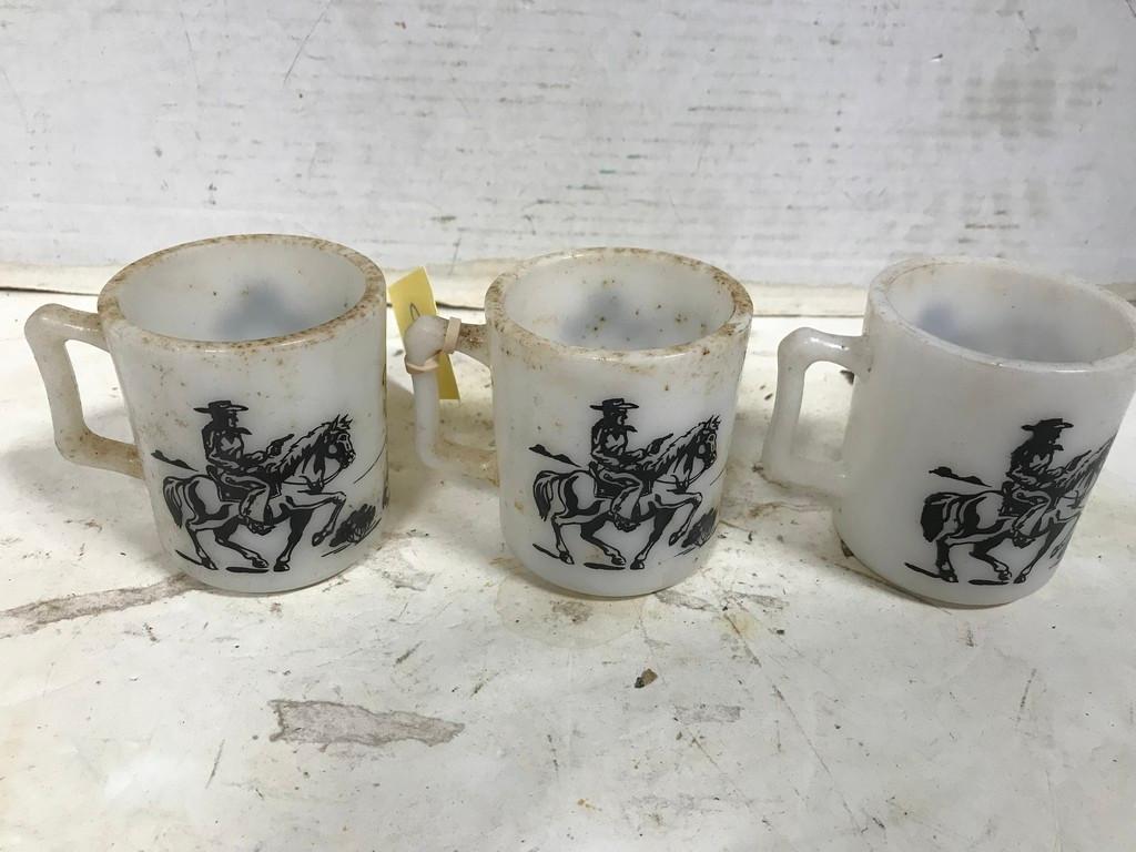 (3) SMALL HOPALONG CASSIDY MUGS